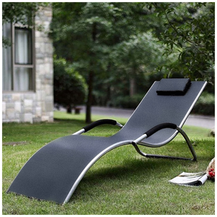 Шезлонги для дачи Шезлонг-лежак ГРАЦИЯ MC-3039GA Silver-Black