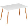 Ламинированные столы SQT-8 Стол обеденный БЕЛЫЙ 120*80 см, столешница МДФ, основание бук