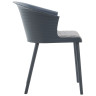 Стулья для гостиной DC277 Стул пластиковый, каркас Серый, подушка черно-белая