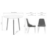 Обеденные группы Уин 90 white / gray