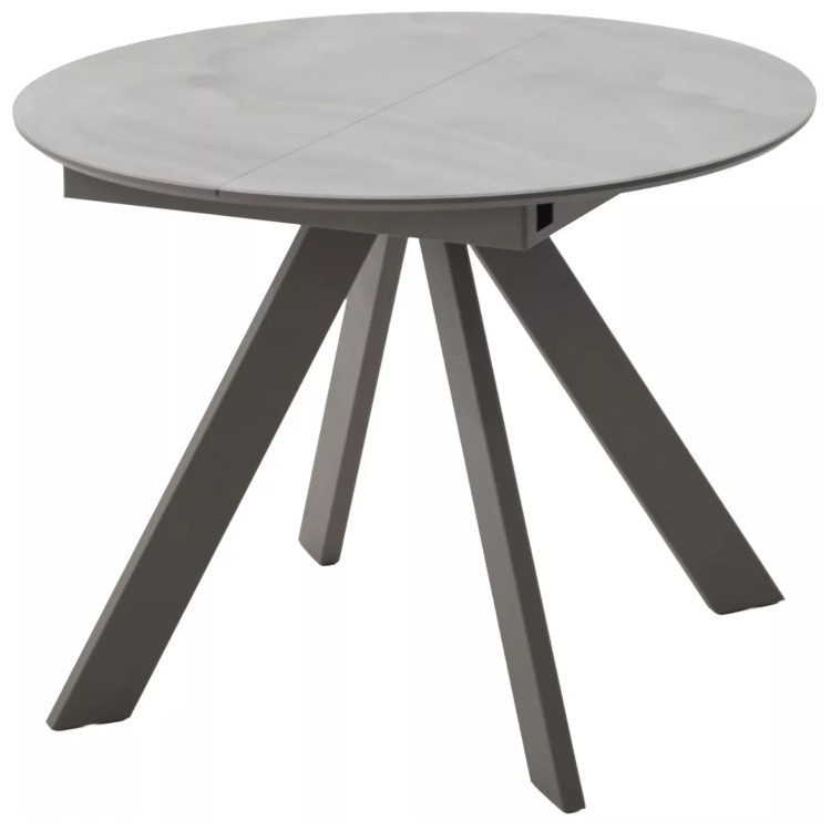 Стол БОНЖУР 100 ОНИКС БЕЖЕВЫЙ, стекло / ЛАТТЕ каркас