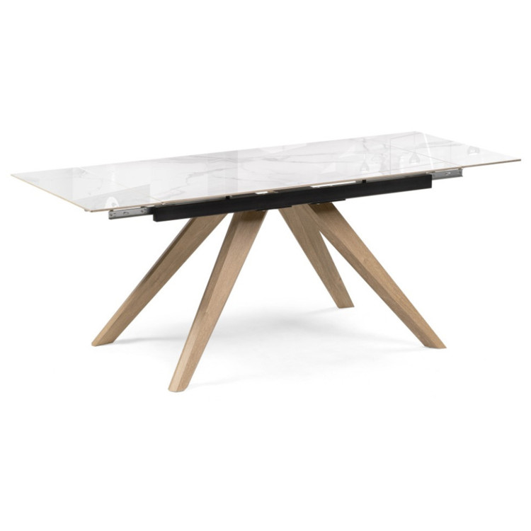 МОРСБИ обеденный стол с керамической столешницей, цвет белый мрамор (statuario cara)