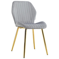 Стул MOLLY велюр серо-голубой, каркас золото