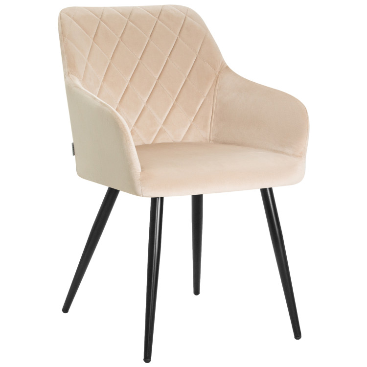 Стул-кресло Стул обеденный DOBRIN ROBERT, черные матовые ножки, велюр V108-98 Бежевый