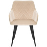 Стул-кресло Стул обеденный DOBRIN ROBERT, черные матовые ножки, велюр V108-98 Бежевый