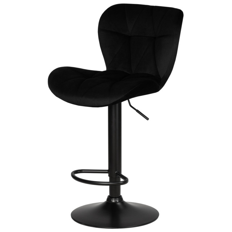 Стул барный DOBRIN BARNY BLACK, регулируемый, черный велюр (MJ9-101), черный