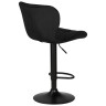 Стул барный DOBRIN BARNY BLACK, регулируемый, черный велюр (MJ9-101), черный