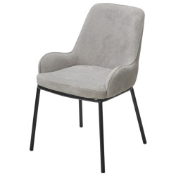 недорогие обеденные стулья для гостиной. Стул BRIO CATO-16 Светло-серый, фактурная ткань / черный каркас, ®DISAUR Стул полукресло