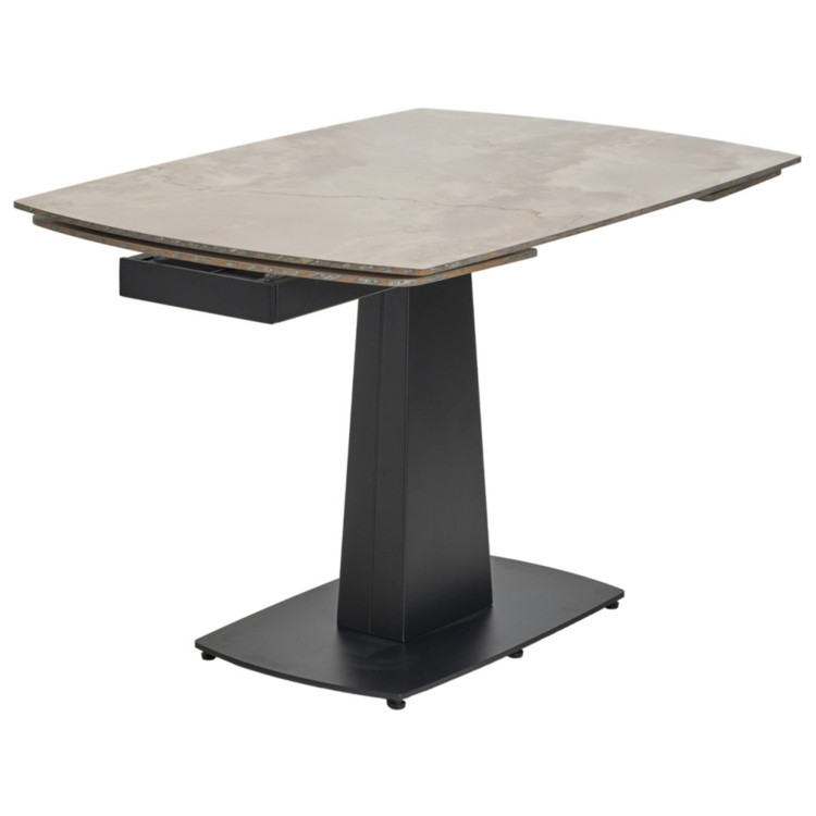 BALDE 140 стол с керамической столешницей, цвет бежевый мрамор (GLOSS AMBER JADE SOLID CERAMIC), ®DISAUR