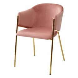 Стул DILL BLUVEL-52 PINK, велюр/ золотой каркас, М-City
