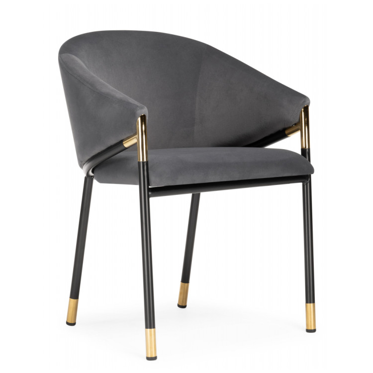 Стул-кресло Molton gray / black/ gold