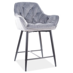 Барный стул Signal CHERRY H-2 VELVET (серый/черный)