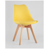 Обеденные стулья Frankfurt желтый, сиденье из сочетания пластика и экокожи, ножки деревянные