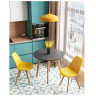 Обеденные стулья Frankfurt желтый, сиденье из сочетания пластика и экокожи, ножки деревянные
