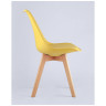 Обеденные стулья Frankfurt желтый, сиденье из сочетания пластика и экокожи, ножки деревянные