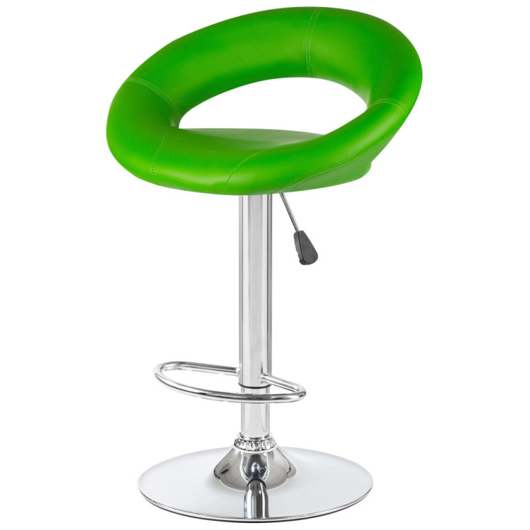Стул барный DOBRIN MIRA, регулируемый, экокожа, зелёный, хром