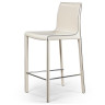 BARRIE полубарный стул с обивкой натуральной кожей, цвет бежевый