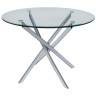 Стеклянные столы DT6601 Стол обеденный (Диаметр 900,стеклянный, ножки белые)
