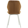 Стулья DC827 Стул мягкий, КОРИЧНЕВЫЙ#G62-61 велюр, каркас металл белый КРУГЛЫЙ