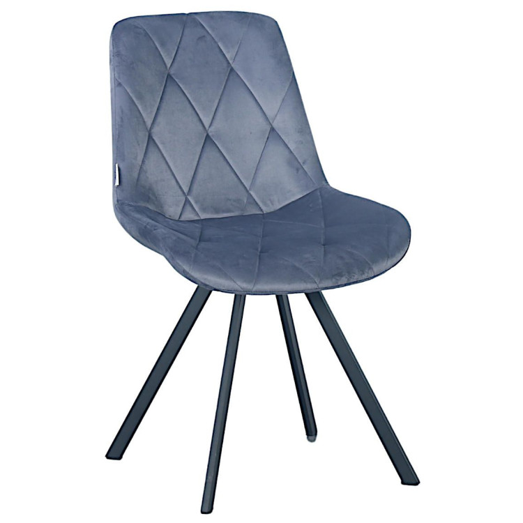 Стулья DC68 Стул мягкий поворотный, СЕРО-ГОЛУБОЙ#G62-85 велюр, каркас металл черный