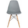 Стулья DC122 Стул пластиковый перфорированный, СЕРЫЙ#91132, каркас бук