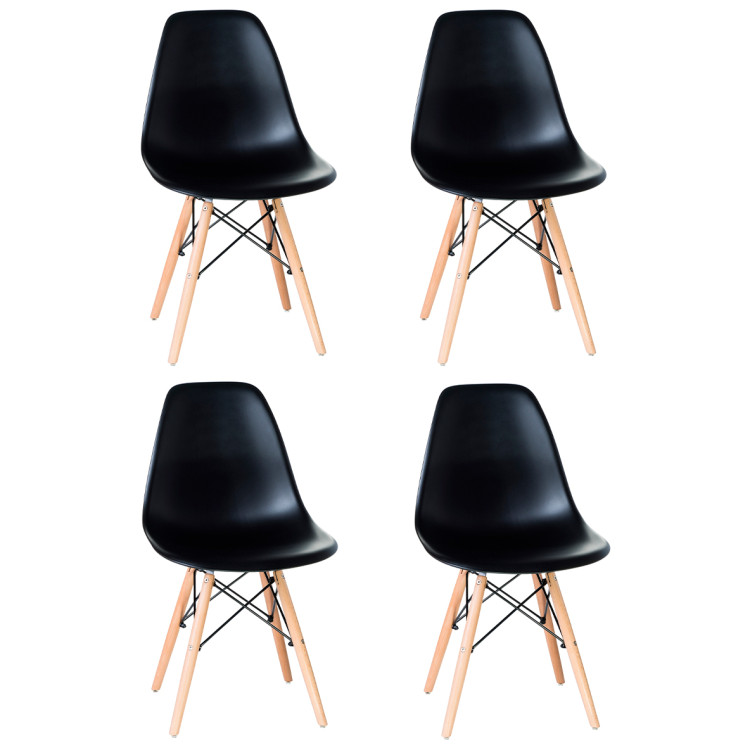 Стулья Набор 4 шт Стул обеденный DOBRIN DSW, ножки светлый бук, цвет чёрный (B-03)