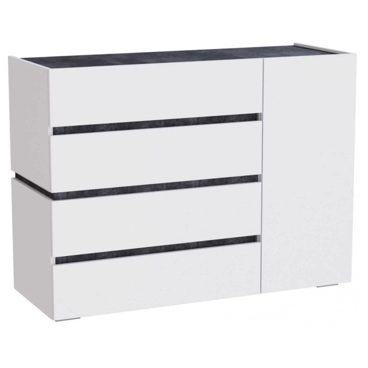 Комоды Атлон белый / бетон темный