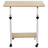 СТОЛЫ Стол многофункциональный на колесах, 60x40 см, «РОЛЛ», 2 ножки, регул.высота, мдф, металл, св. дерево, белый