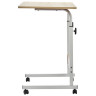 СТОЛЫ Стол многофункциональный на колесах, 60x40 см, «РОЛЛ», 2 ножки, регул.высота, мдф, металл, св. дерево, белый