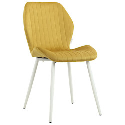 Стул MOLLY велюр горчичный, каркас белый
