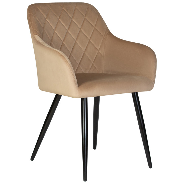 Стул-кресло Стул обеденный DOBRIN ROBERT, черные матовые ножки, велюр V108-104 Мокко