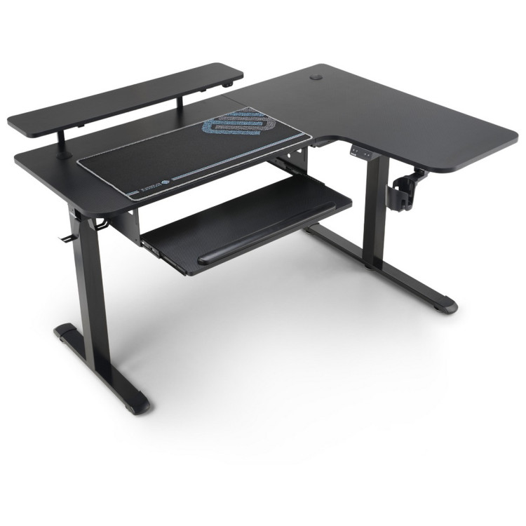 Игровые столы Стол для для компьютера (для геймеров) угловой (правый) c электроприводом EUREKA ERK-L60R-B-PRO-V1-EU