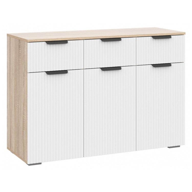 Комоды Стокгольм КМ03-1200 дуб сонома / line софт пломбир Комоды Стокгольм КМ03-1200 дуб сонома / line софт пломбир