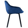 Стул-кресло DC-399 Стул мягкий с подлокотниками, СИНИЙ. велюр, каркас металл черный КВАДРАТ
