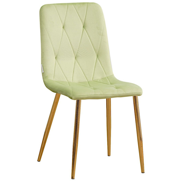 Стулья C923/DC813 Стул мягкий, ОЛИВКОВЫЙ#h55 велюр, каркас металл золото КРУГЛЫЙ