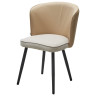 Стулья Стул МОНЕ ROVENA IVORI ткань / ORAKUL 130 экокожа / Черный каркас M-City