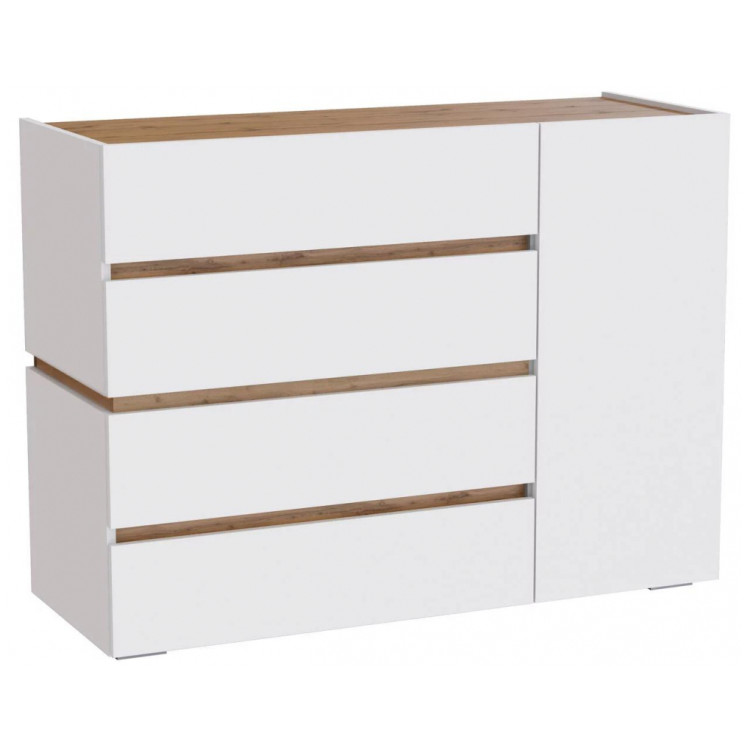 Комоды Атлон белый / дуб вотан