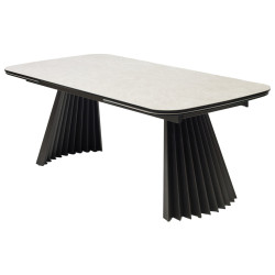 Стол ASTRID 200 TL-102 Бежевый мрамор, испанская керамика / Темно-серый каркас, ®DISAUR tip_tovara