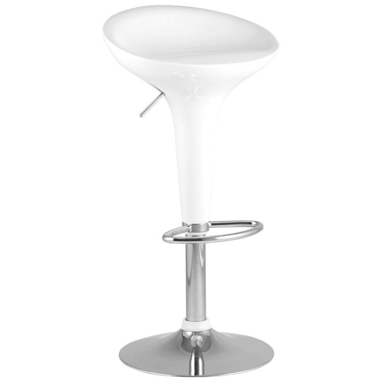 Барные стулья Bomba (Бомба) белый газ-лифт, пластик, хром
