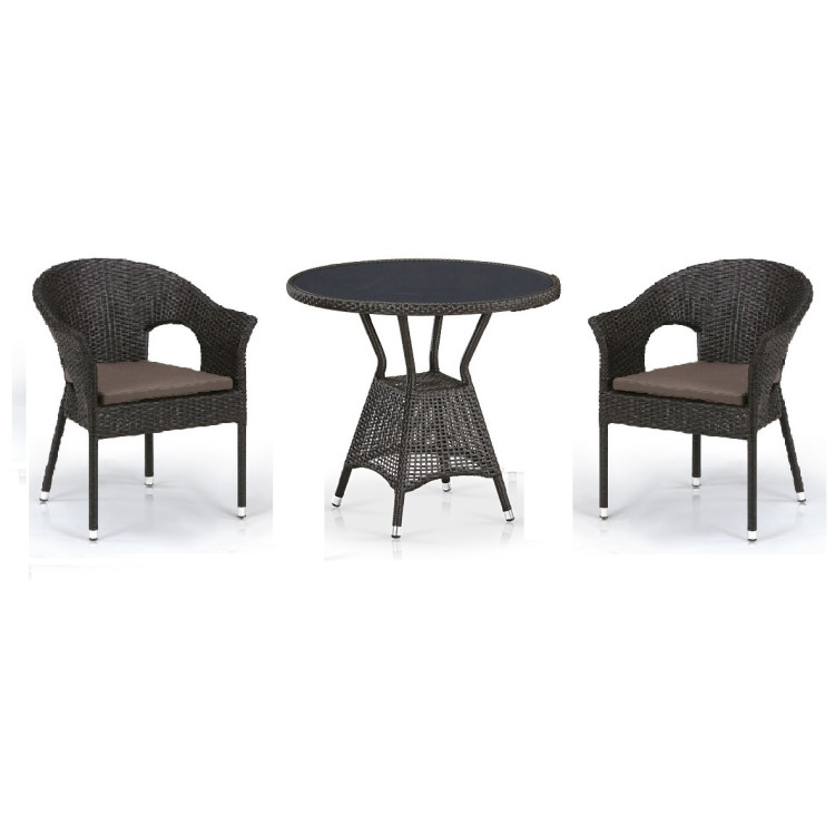 Кофейные комплекты для кафе Комплект плетеной мебели T707ANS/Y79-W53 Brown (2+1)