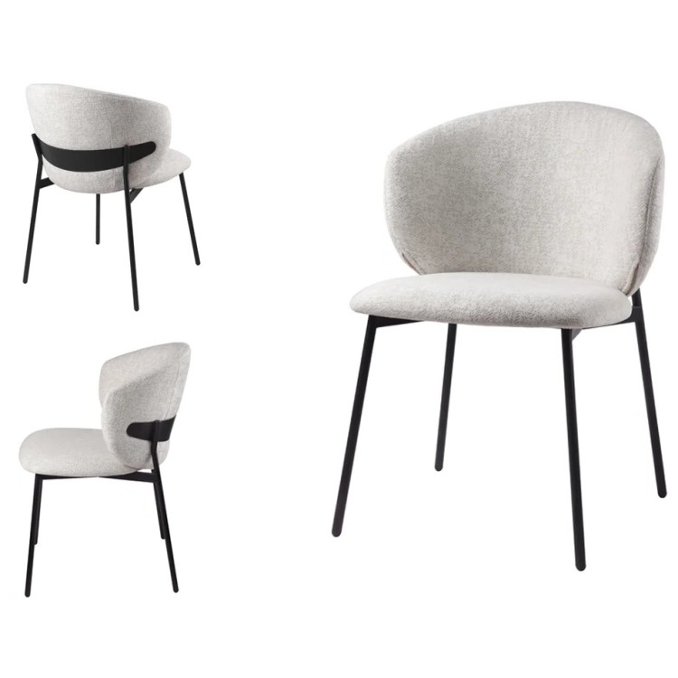 Стулья Стул БЕЛЛА, цвет H-14 Серый, велюр / черный каркас