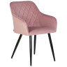 Стул-кресло Стул обеденный DOBRIN ROBERT, черные матовые ножки, велюр V108-15 Розовый