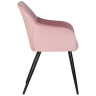 Стул-кресло Стул обеденный DOBRIN ROBERT, черные матовые ножки, велюр V108-15 Розовый