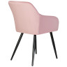 Стул-кресло Стул обеденный DOBRIN ROBERT, черные матовые ножки, велюр V108-15 Розовый