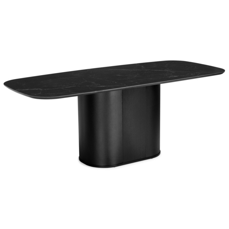 Стол обеденный ЭЛЛИПСО 200, керамическая столешница shakespeare black, опора мдф черный