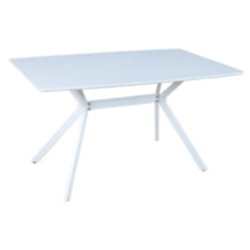 DT652 Стол обеденный БЕЛЫЙ 120*80*76, столешница МДФ, основание металл обеденный стол с ламинированной столешницей