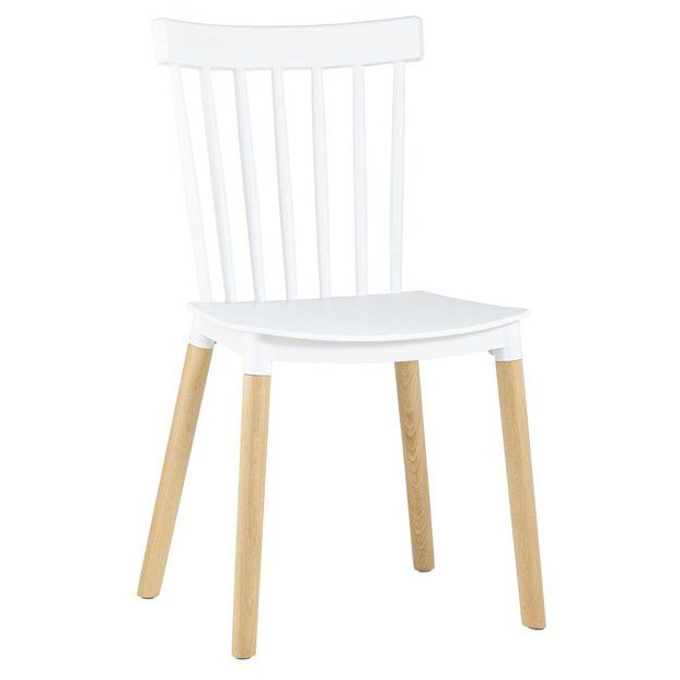 Стулья GH110/DC461 Стул пластиковый, БЕЛЫЙ, каркас бук