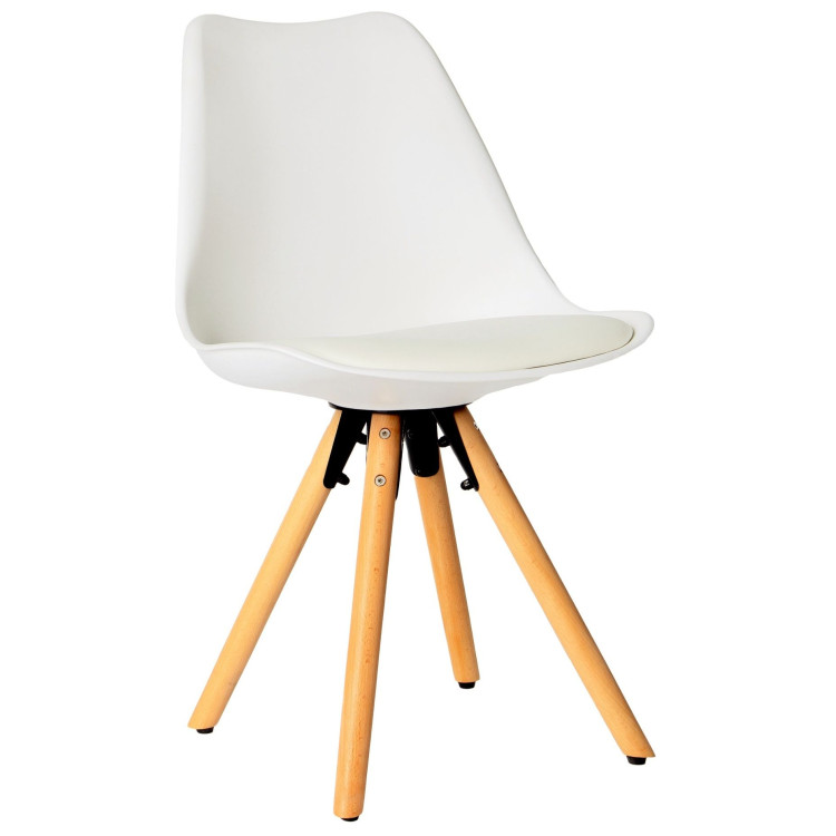 Стулья GH609 Стул пластиковый мягкий, ВАНИЛЬ экокожа, каркас бук