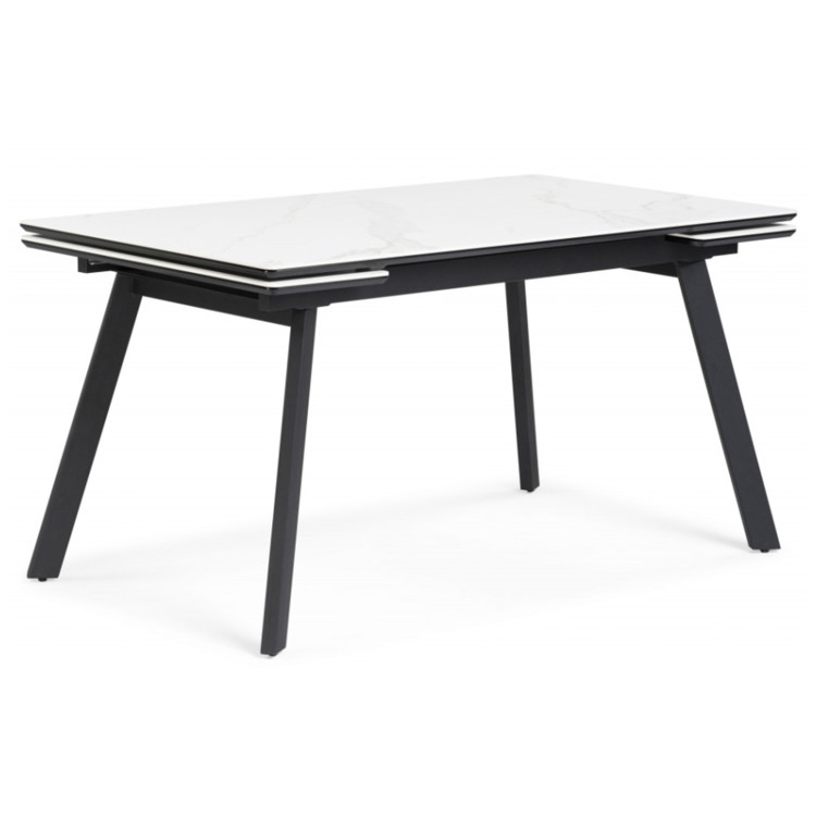НОРМАН 120 стол с керамической столешницей, цвет snow (alpin) white / черный