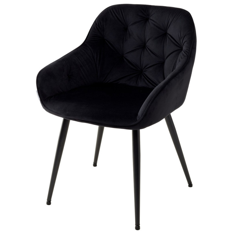 Стул-кресло Стул BREEZE BLUVEL-19 BLACK, велюр/ черный каркас М-City